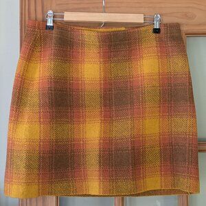 Toad & Co 100% Wool Plaid Sweater Mini Skirt